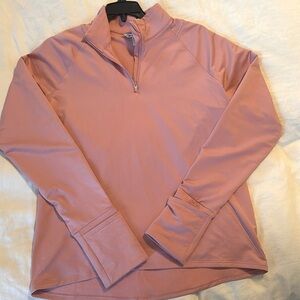 Peach/salmon colored long sleeve Athleta top